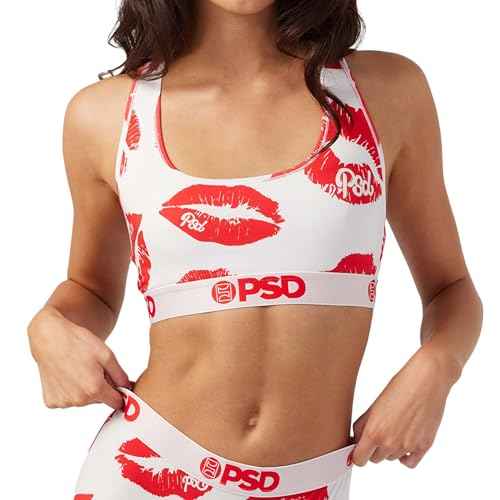 PSD Womens Vday Racer Back Sports Bra for Women - Premium Modal Fabric 3 Pack - Mixed Print Womens Sports Bras for Comfort and Support.