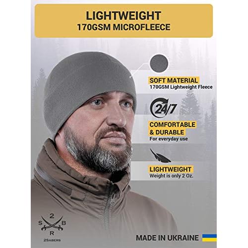 2SBR 2SABERS Warm Lightweight 170 Fleece Watch Cap - Men Women - Outdoor Skull Beanie Hat