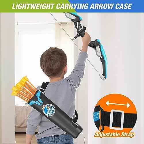 2 Pack Bow and Arrow for Kids, LED Light Up Archery Set with 24 Suction Cup Arrows, 1 Standing Target, 6 Score Targets & 2 Quiver, Indoor Outdoor Sport Gifts for Boys Girls Ages 4-8
