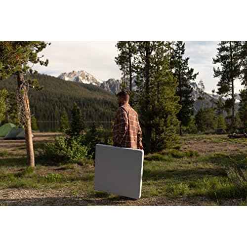 Stansport Folding Camp Table, White, 59.8" L x 29.1" W x 29.1" H