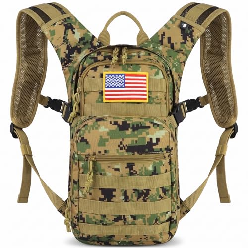 Tactical Hydration Backpack 2L Water Bladder - Woodland Digital Camo