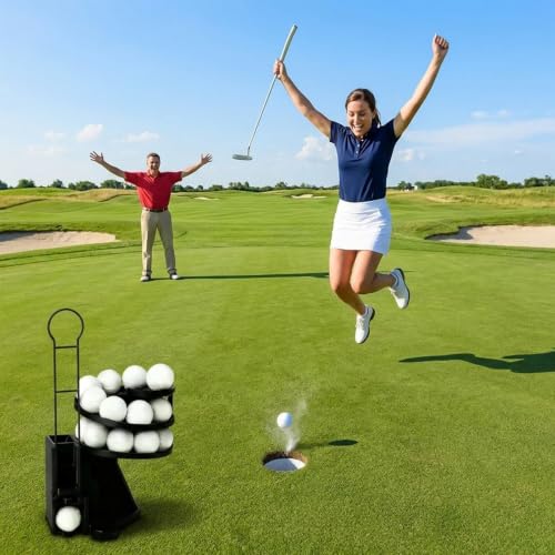 Portable Automatic Golf Ball Dispenser & Tee-Up Machine for Practice