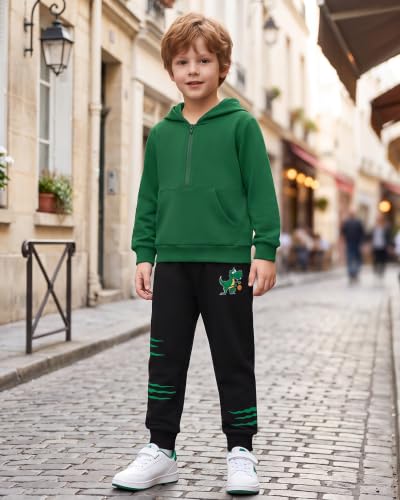 Toddler Boys Half Zip Hoodie and Sweatpants Set Winter Fall 2-7 Years