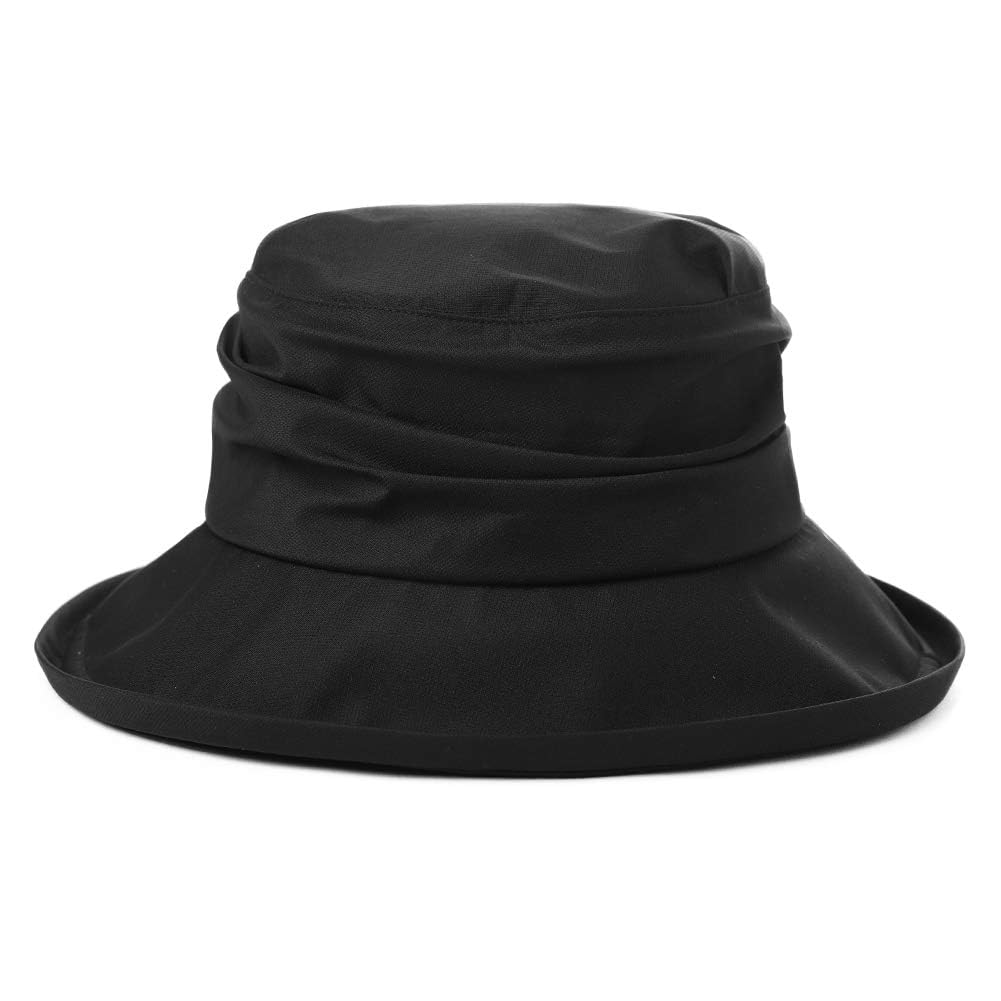 Comhats Rain Hat for Women Waterproof Wide Brim Sun Hats for Ladies SPF 50+ Summer Traveling Bucket Hats Beach Foldable Black X-Large