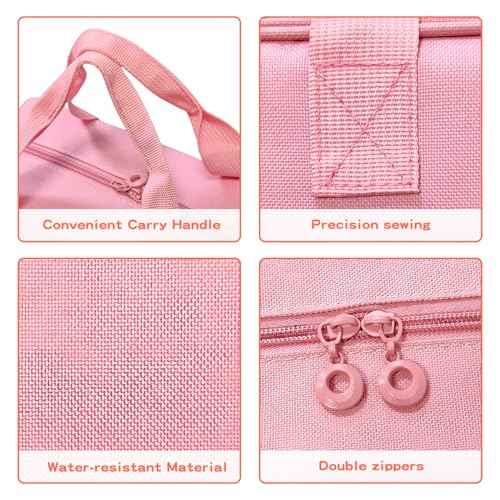 Hair Accessories Organizer for Girls, Hanging Hair Bow Storage Bag for Girls Hair Clips, Travel Organizer With Hair Clips, Headbands, Scrunchies & Ties - Empty Bag (Pink)