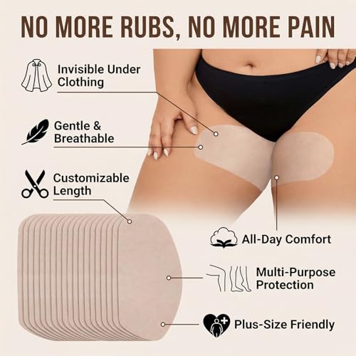 Rishangzhiyu Brown 10PCS Inner Thigh Anti Chafing Patches Waterproof & Skin-Friendly