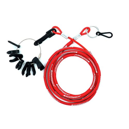 BassMooch Red Boat Safety Lanyard, 60 Inch Steel Wire, 8 Key Options