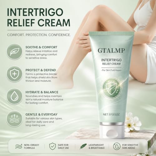Intertrigo Relief Cream 1pc with Zinc Oxide & Undecylenic Acid for Sensitive Skin