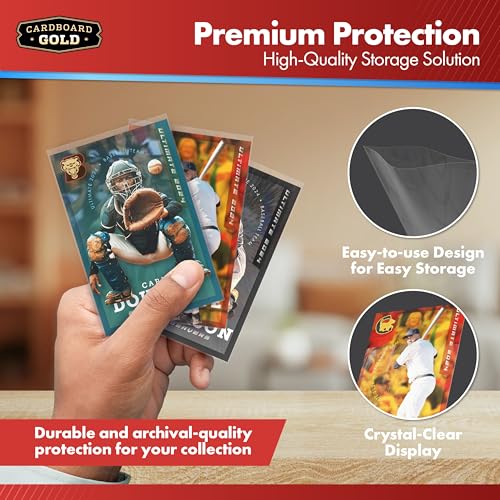 Cardboard Gold Penny Sleeves for Trading Cards - 5000 Count, Standard Size, Clear, Acid-Free, PVC-Free - Variation of 5000 Sleeves