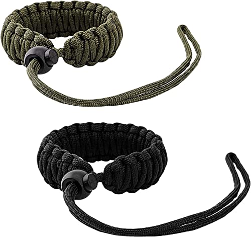 MoKo Paracord Nylon Braided Camera Hand Grip Strap for Video & DSLR Cameras - One Size Black + Army Green
