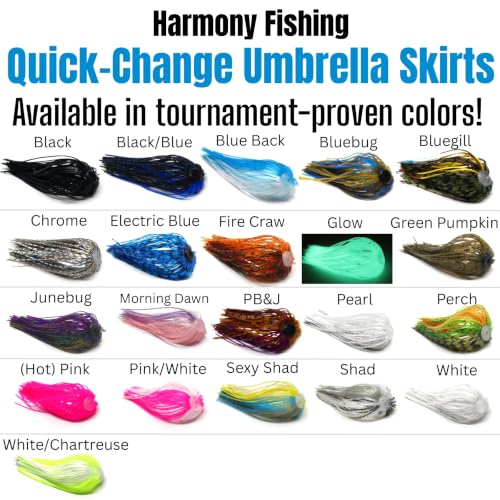 Quick Change Fishing Umbrella Skirts White/Chartreuse Pack of 10