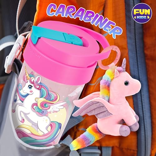 17oz Kids Water Bottle with Leak-Proof Lid & Silicon Straw - BPA Free, Dishwasher Safe, Toddler-Friendly Design for Girls