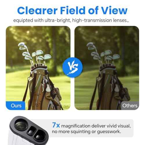 1200Yards Range Finder Golf with Slope, 7X Magnification Range Finder, Lightweight Portable Rechargeable Rangefinder, Flag Lock Vibration, Switch for Legal, Laser Range Finders for Hunt/Golf Accessory