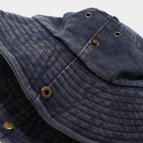 Sun Bucket Hat for Men Women with Black Captain Variation - Outdoor Sun Protection Cap