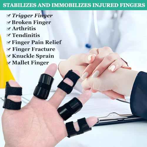 Small Trigger Finger Splint Kids (2 Pack), Thumb Splint Pinkie Finger Brace for Broken, Arthritis, Straightening, Injury, Finger Support Stabilizer for Thumb/Middle/Ring/Index/Pinky Fingers