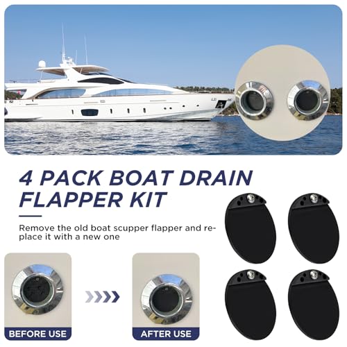 1-1/2 Inch Boat Scupper Flapper Replacement Kit - Marine Drain Valve Repair