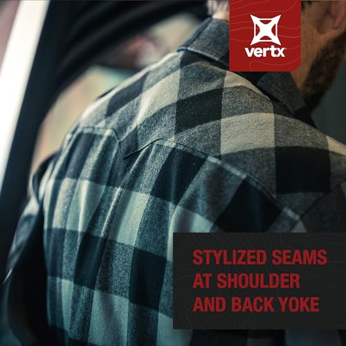 Vertx Canyon Valley Mens Tactical Flannel Shirt Long Sleeve Outdoor Work Shirts with Pockets, Tactical Operations Gear