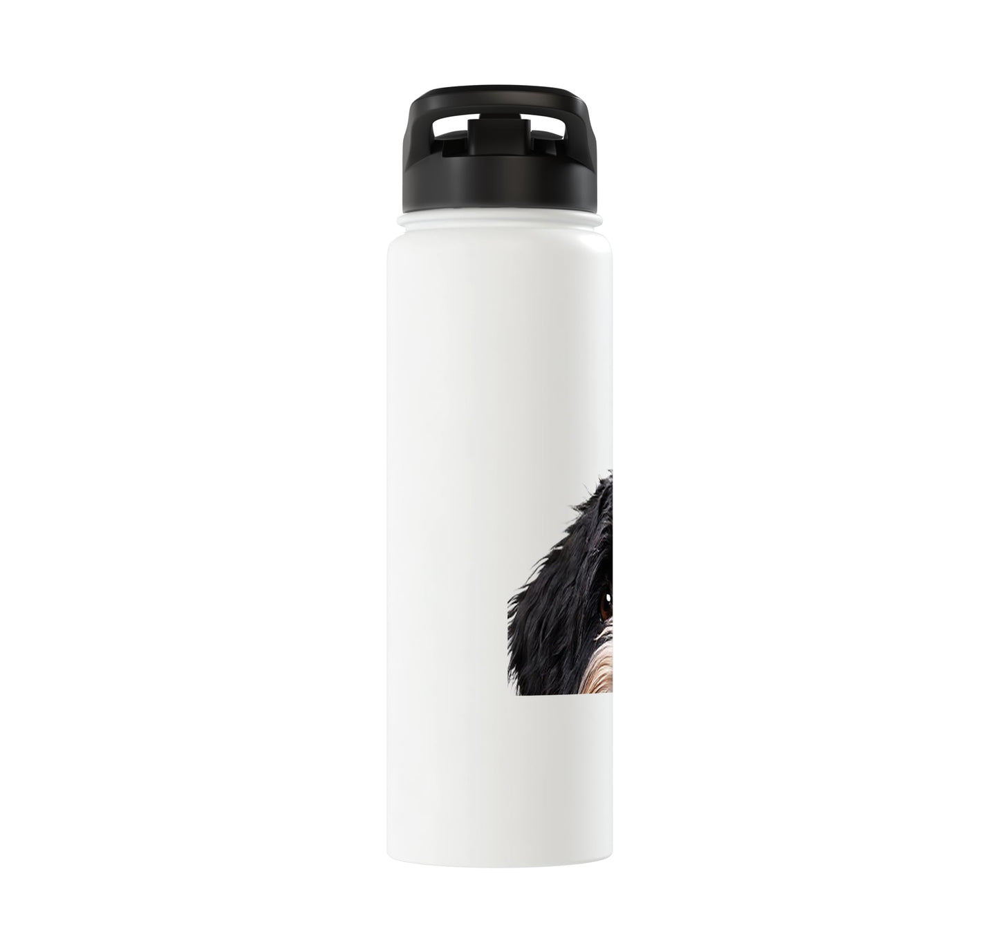 Funny Bernedoodle Peeking Dog Mom Dad Owner Stainless Steel Insulated Water Bottle