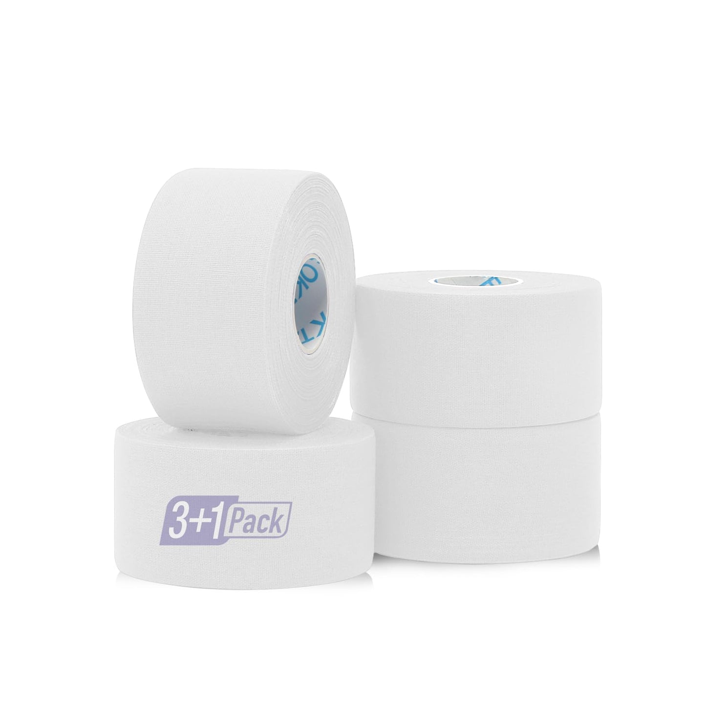 OK TAPE Athletic Sports Tape（4 Packs) - 45ft Per Roll Very Strong Tape for Athlete & Sport Trainers & First Aid Injury Wrap, Perfect for Fingers Ankles Wrist on Bat, Hockey Stick - White