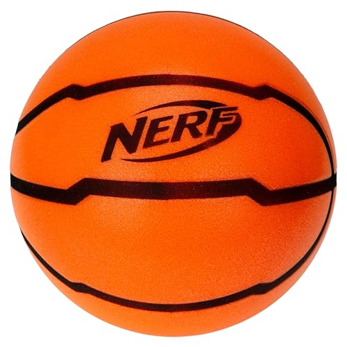 Nerf Quietcourt Silent Foam Basketball - Mini Size 7 Inches - Never Goes Flat - Orange