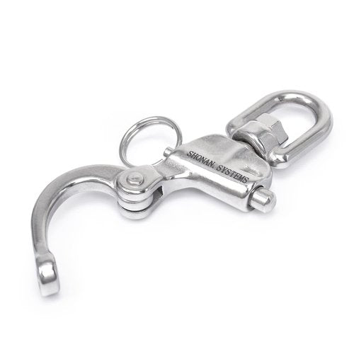 SHONAN 2.75" Quick Release Snap Shackle, 2 Pack Marine SCBA Mask Quick Release Clips Swivel Eye Snap Shackles, Stainless Steel Sailing Shackles Rigging Clips for Sailboat Halyard