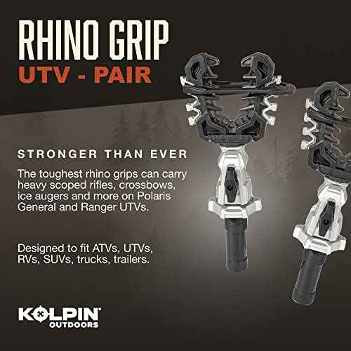 Rhino Grip¢ç Pro - Polaris UTV, Pair - Heavy Duty Carriers for Shovels, Guns, Bows, Augers, etc. - Use on Polaris Ranger, General, Xpedition, Pro XD