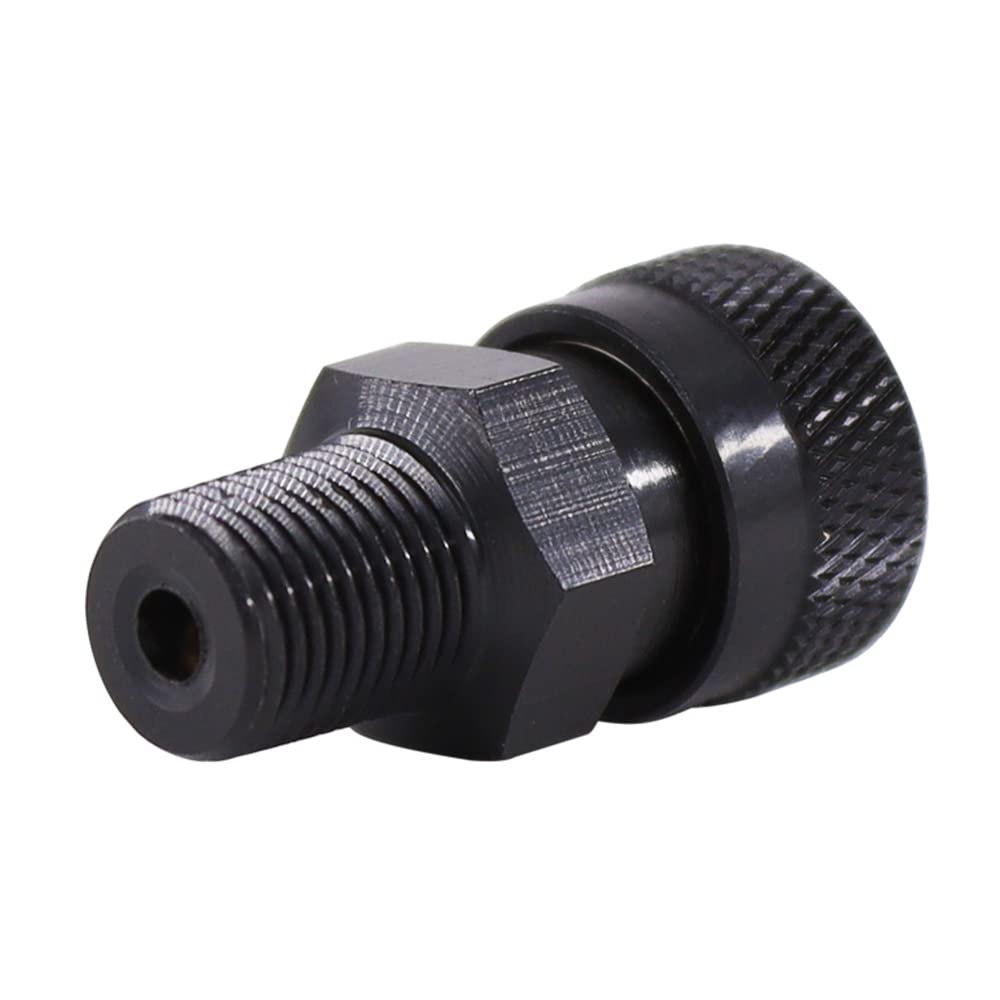 HMKUGO 1/8'' NPT Male Thread to 8MM Female Quick-Disconnect Connector Adapter, Black Zinc Plated Copper, PCP Paintball Charging Fittings with Sealing O-Ring