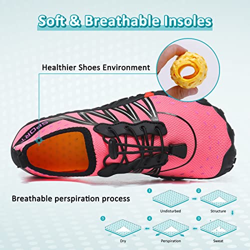 Water Shoes for Men Women Beach Swim Pool Aqua Socks 6 Pink