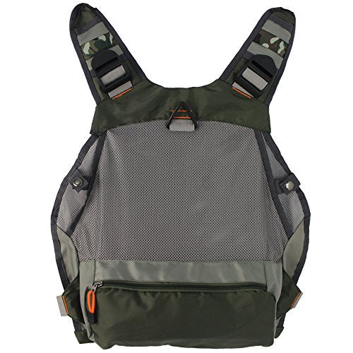 Fly Fishing Vest Pack for Men and Women - Army Green, Adjustable, Lightweight