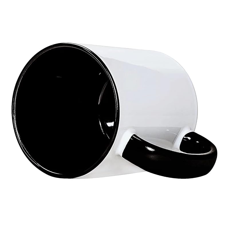 11oz Sublimation Mugs Set of 12 with Black Handle & Inner - Ceramic Coffee Cups for Cricut Mug Press