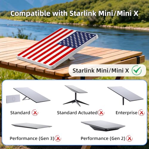 Starlink Mini Protective Silicone Cover with American Flag Design - Hailproof, Waterproof, Rugged Outdoor Case