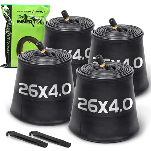 26x3.5-4.0 Fat Tire Inner Tubes Pack of 4 with Schrader Valves - Compatible with 26" Bikes