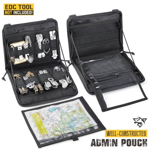 WYNEX Black Tactical Molle Admin Pouch Laser-Cut EDC Organizer Tool