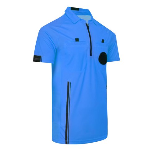 Soccer Referee Shirt Jersey Kit Official Short Sleeve Ref Shirts Uniform Halloween Costume for Men & Women Blue M