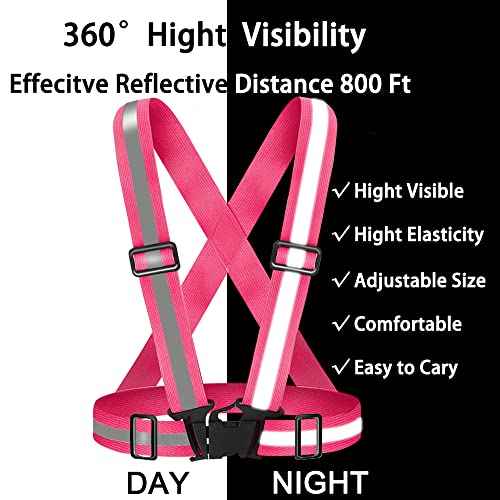 High Visibility Reflective Vest Safety Vest Running Reflective Gear Adjustable Reflective Vest for Walking,Jogging,Hiking,Night Cycling