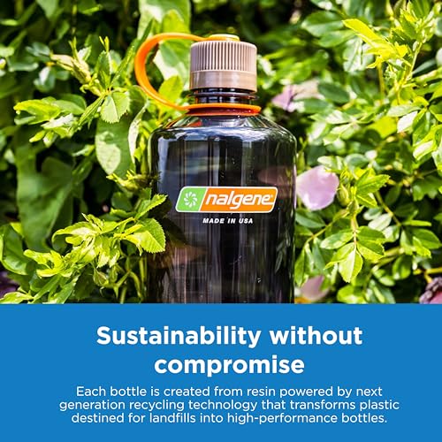 Nalgene Sustain Tritan BPA-Free Water Bottle Made with Material Derived from 50% Plastic Waste (using ISCC certified mass balance), 16 OZ, Wide Mouth, Cherry Blossom