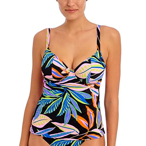 Freya Womens Desert Disco Underwire Plunge Tankini Top