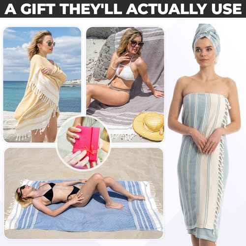 DEMMEX Organic Diamond Turkish Bath & Beach Towel - 100% Oeko-TEX Certified Cotton - Ultra-Soft, Quick-Dry, Lightweight, Compact Luxury Peshtemal Towel, Prewashed, Oversized, 71"x36", White