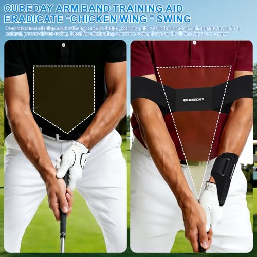 Golf Wrist Brace & Arm Band Training Aid Kit for Impact Control & Muscle Memory