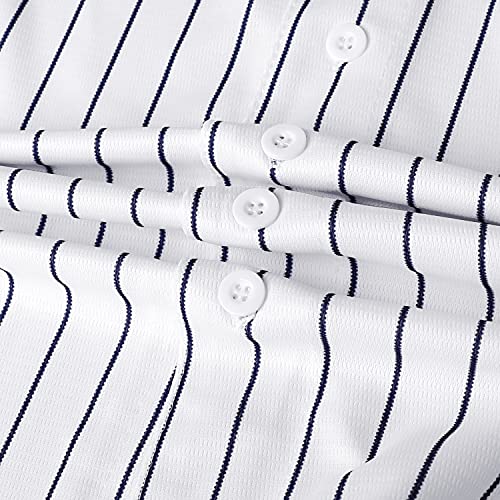 Phoneutrix Hip Hop Baseball Jersey Large White-Stripe Unisex Sportswear