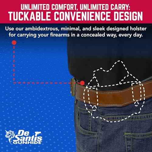 DeSantis Vanquisher Gun Holster, Tuckable IWB Holster, Made with Padded Ballistic Nylon, Ambidextrous, Black
