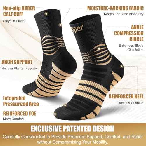 NEENCA Professional Copper Compression Socks, Medical Ankle Support Socks for Injuries Recovery & Pain Relief, Women & Men Circulation, Swelling, Runner, Travel, Pregnancy, Flying?1 Pair, 20-30 mmHg