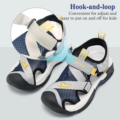 Kids Water Shoes Boys Girls Outdoor Hiking Sandals - 6 Big Kid Blue Yellow