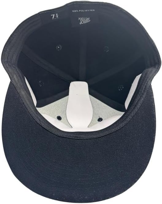 7 1/2 Black Fitted Flat Brim Baseball Cap for Men - Street Urban Style
