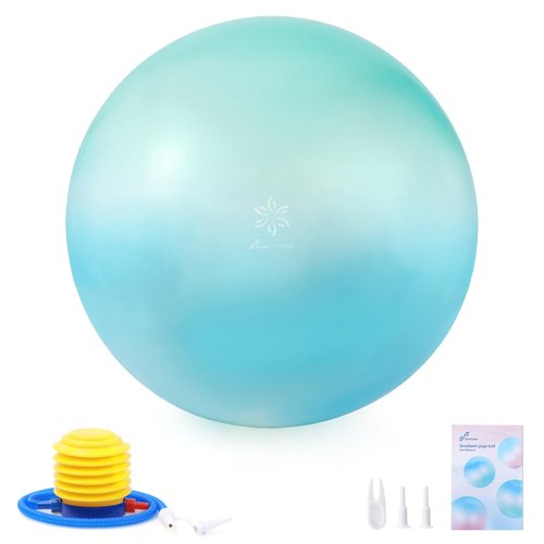 Sportneer Extra Thick Exercise Ball - 25.6''Yoga Ball with Quick Pump - Anti-Burst and Slip Resistant Fitness Ball Chair for Pregnancy and Physical Therapy (Blue Green)