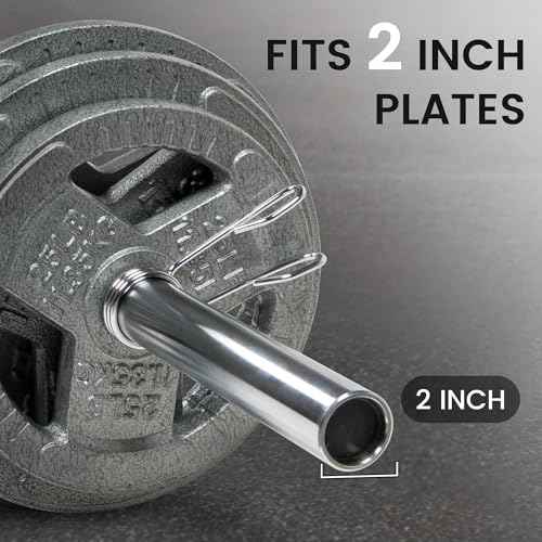Fitvids 2 Inch Olympic Barbell Bar for Powerlifting & Weightlifting, 700 Pound Capacity, Multiple Sizes
