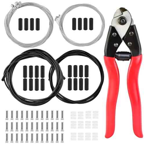 MuHize Bike Brake Cable Kit - Upgraded 87 PCS Brake Lines Contain Stainless Steel Wire Cutter & Shifter Cables with Housing for Mountain/Road Bikes