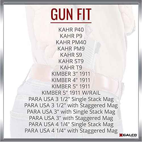 Galco Yaqui Slide Belt Holster for 1911 3-Inch-5-Inch Colt, Kimber, para, Springfield, Kahr, Walther P22