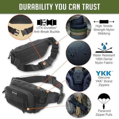 Maxpedition Keystone Versipack (14¡± x 6¡± x 6¡±) Tactical Crossbody Fanny Pack for Everyday Carry (Black) 0456B
