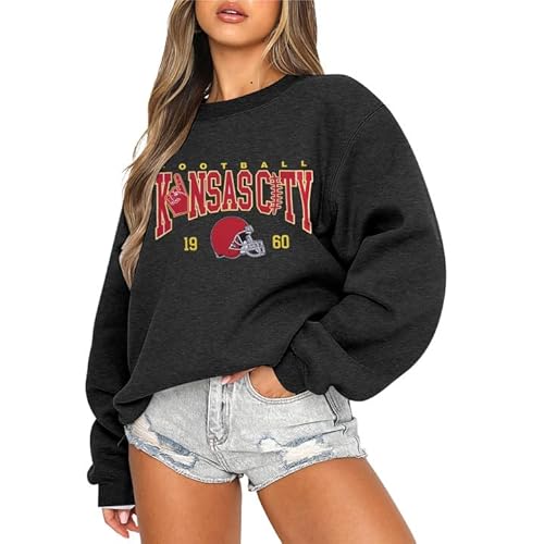 UNIQUEONE Game Day Sweatshirt Women Football Sweatshirts Football Mom Hoodie Touchdown Shirt Casual Crewneck Pullover